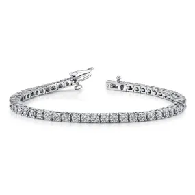 14k White Gold Diamond Tennis Bracelet - 5.00ctw