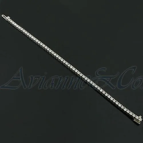 14K White Solid Gold Womens Diamond Tennis Bracelet 4.98 Ctw