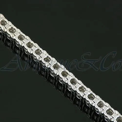 14K White Solid Gold Womens Diamond Tennis Bracelet 4.98 Ctw