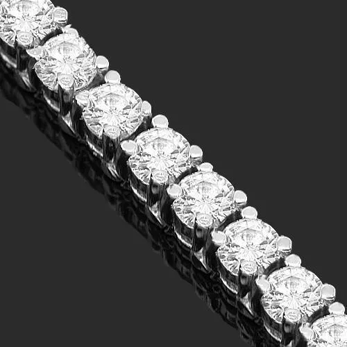 14K White Solid Gold Womens Diamond Tennis Bracelet 4.98 Ctw