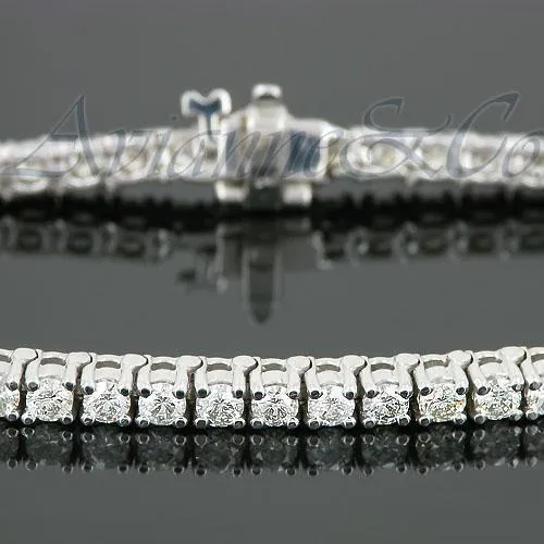 14K White Solid Gold Womens Diamond Tennis Bracelet 4.98 Ctw
