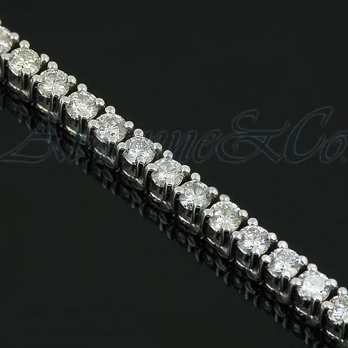 14K White Solid Gold Womens Diamond Tennis Bracelet 4.98 Ctw