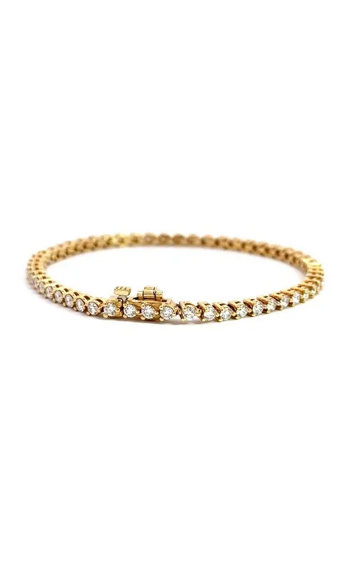 14K YELLOW GOLD DIAMONDS TENNIS BRACELET  G14202