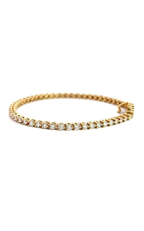 14K YELLOW GOLD DIAMONDS TENNIS BRACELET  G14202