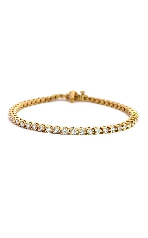 14K YELLOW GOLD DIAMONDS TENNIS BRACELET  G14202