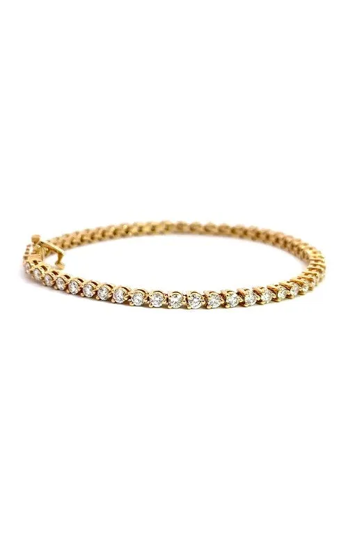 14K YELLOW GOLD DIAMONDS TENNIS BRACELET  G14202
