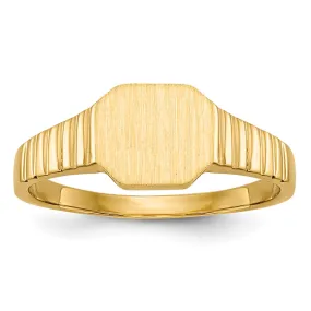 14KT Yellow Gold Childrens Signet Ring; Size 3.5