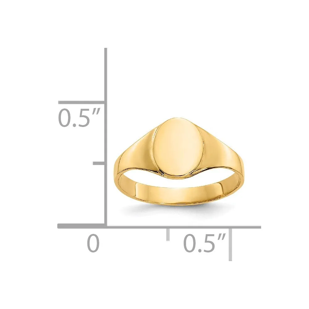 14KT Yellow Gold Signet Baby Ring; Size 1
