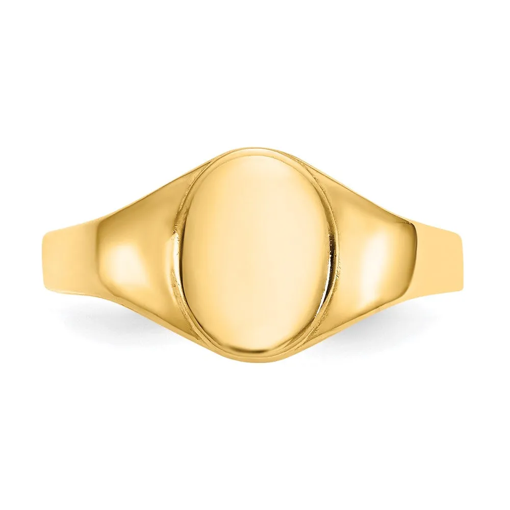 14KT Yellow Gold Signet Baby Ring; Size 1