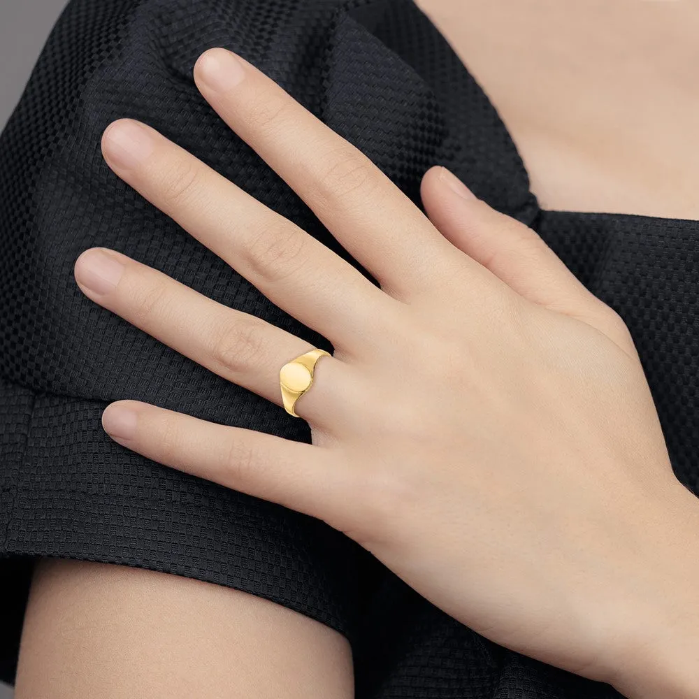 14KT Yellow Gold Signet Baby Ring; Size 1
