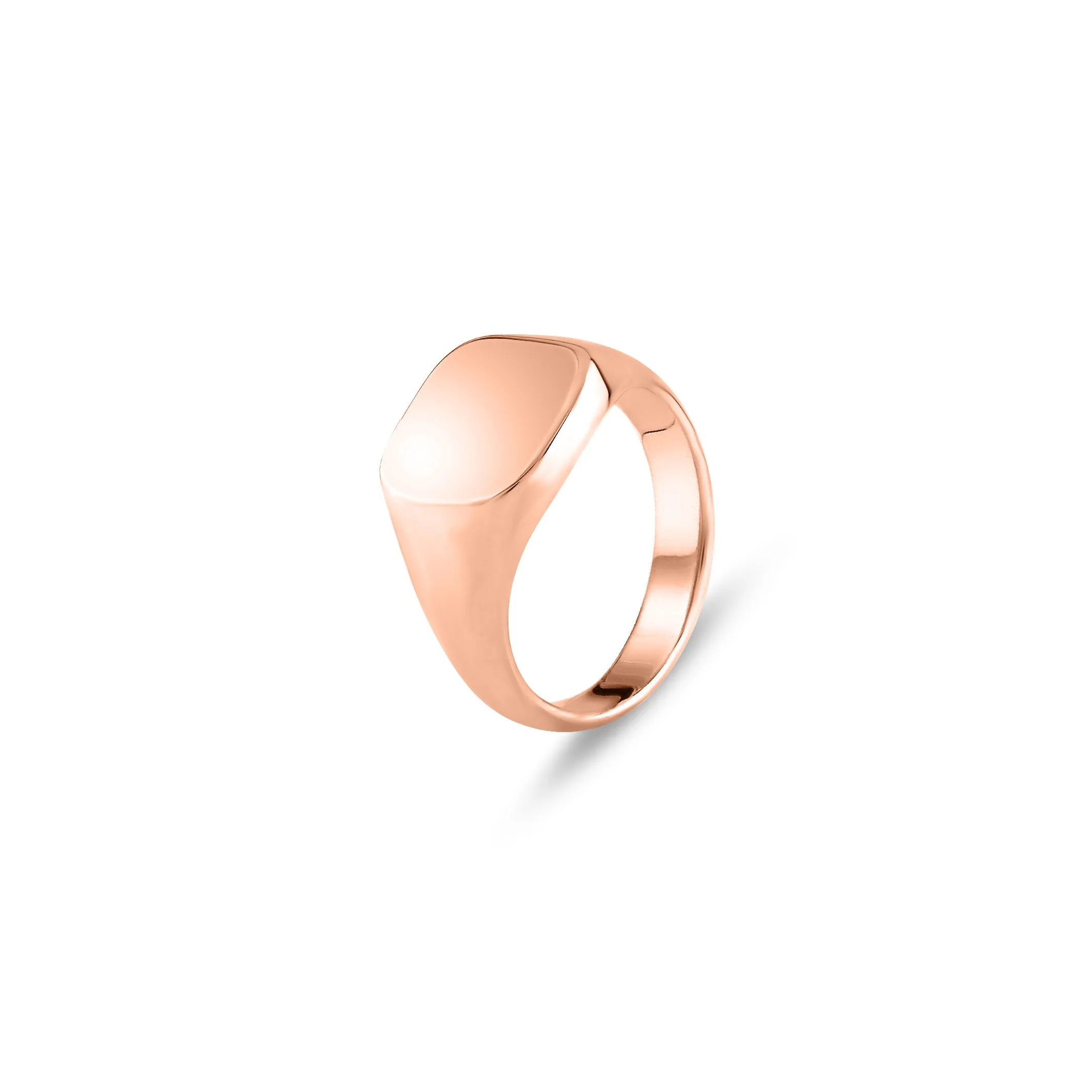 18ct Rose Gold 12 x 11mm Cushion Signet Ring
