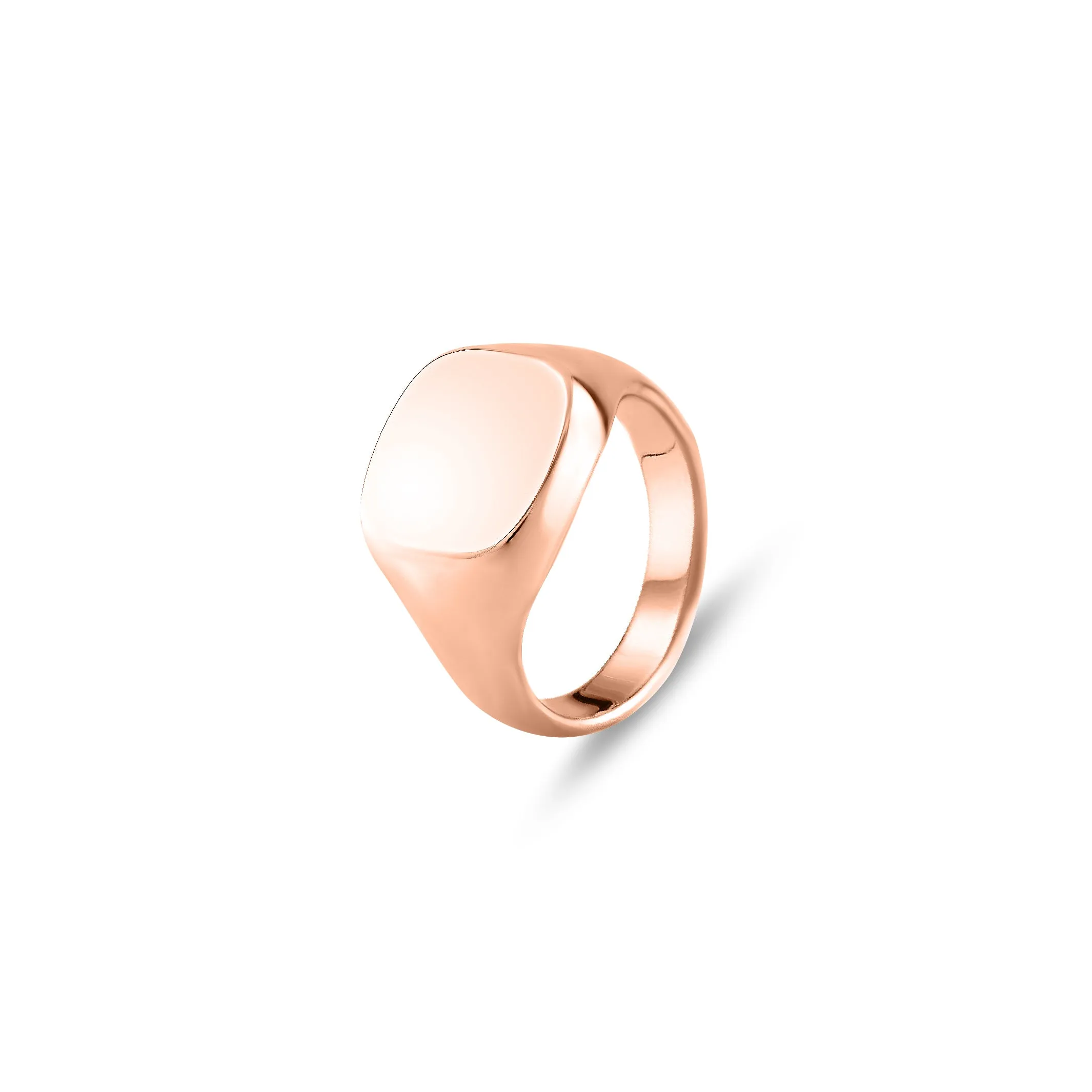 18ct Rose Gold 14 x 13mm Cushion Signet Ring