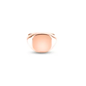 18ct Rose Gold 14 x 13mm Cushion Signet Ring