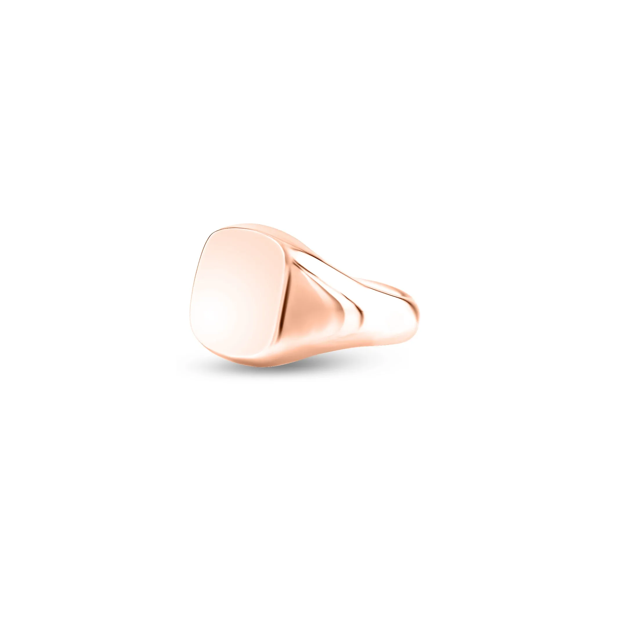 18ct Rose Gold 14 x 13mm Cushion Signet Ring