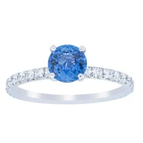 18ct White Gold .92ct Sapphire & Diamond Comet Ring