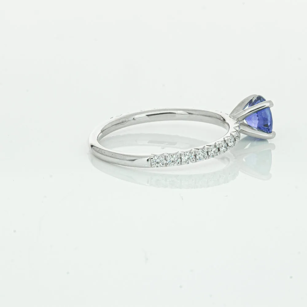 18ct White Gold .92ct Sapphire & Diamond Comet Ring