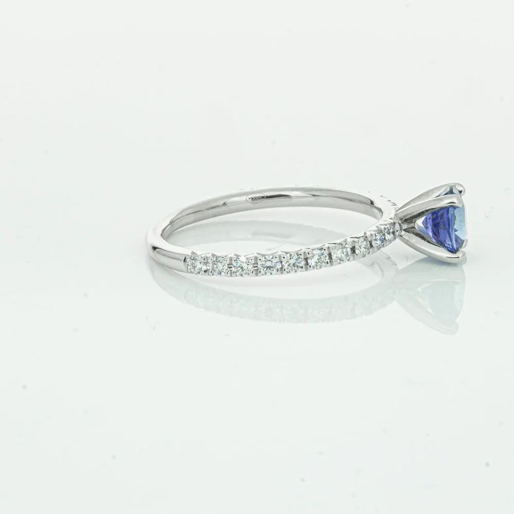 18ct White Gold .92ct Sapphire & Diamond Comet Ring