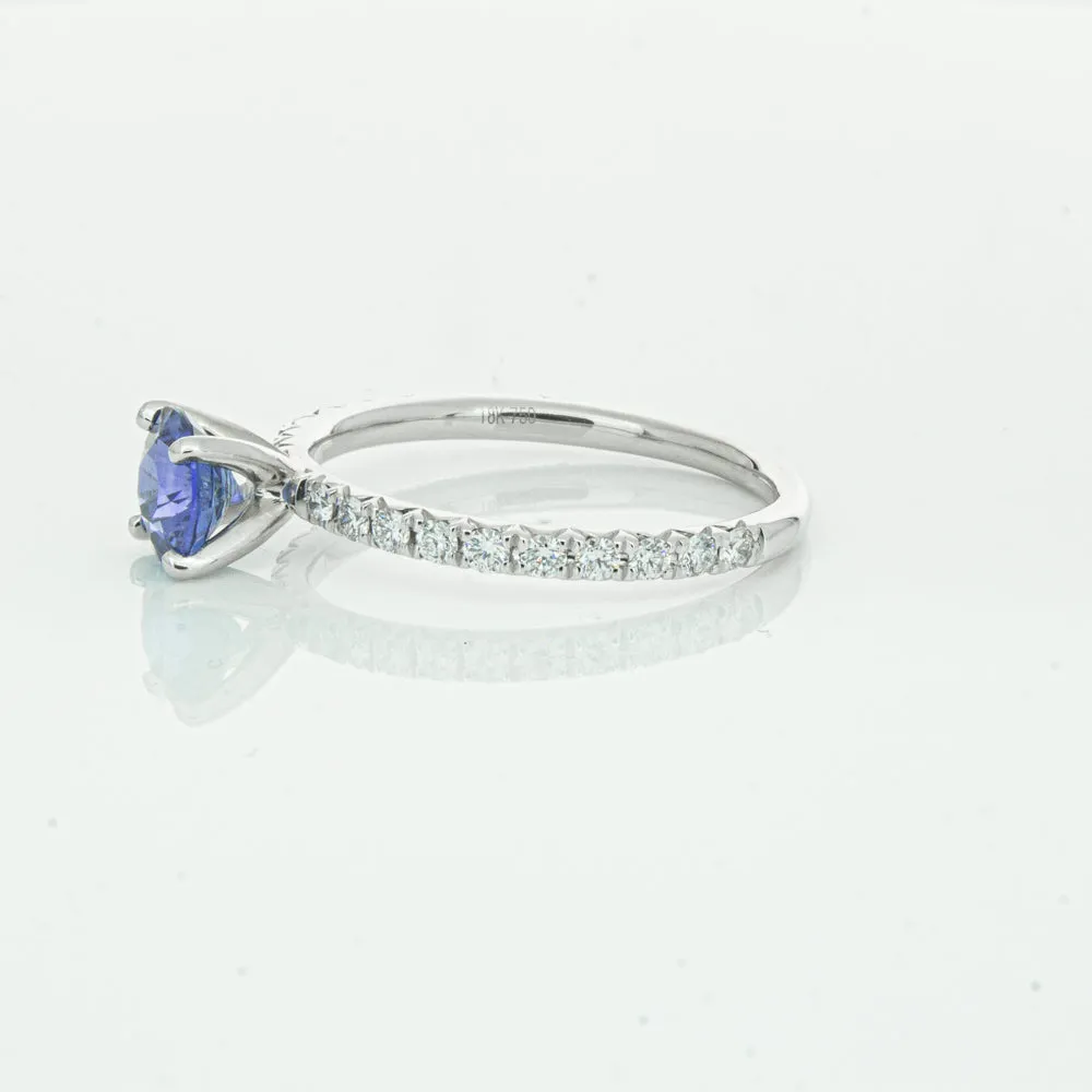 18ct White Gold .92ct Sapphire & Diamond Comet Ring