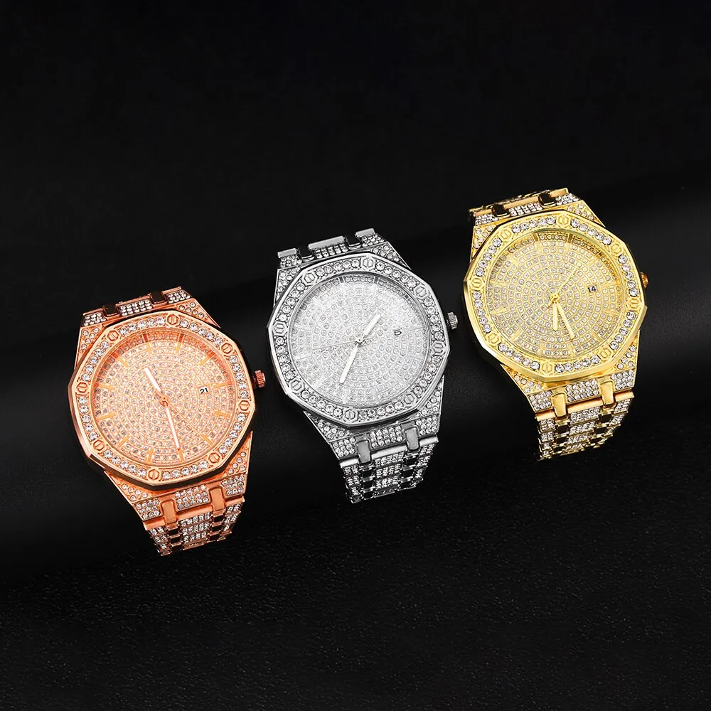 3 Color Hip Hop Men Iced Out Watches