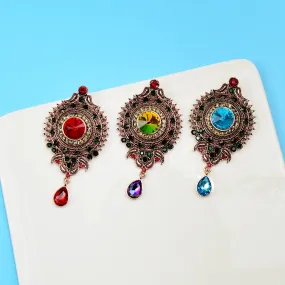 3 Colors Available Rhinestone Vintage Water-drop Brooches For Women