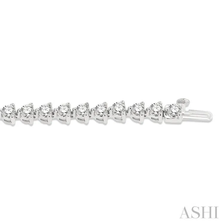 6.00CT RDDM 3 Prong Tennis Bracelet WG 14K-G*