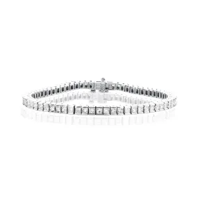7.00 Cttw Princess Diamond Bezel Set 14K White Gold Tennis Bracelet