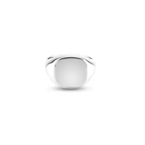 9ct White Gold 14 x 13mm Cushion Signet Ring