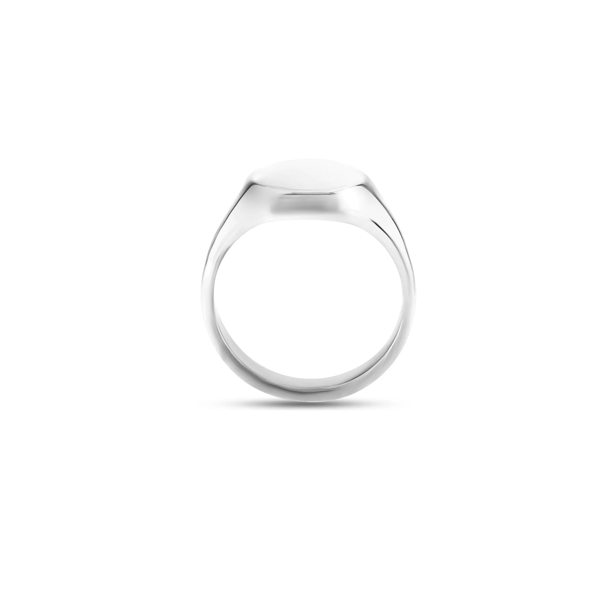 9ct White Gold 14 x 13mm Cushion Signet Ring