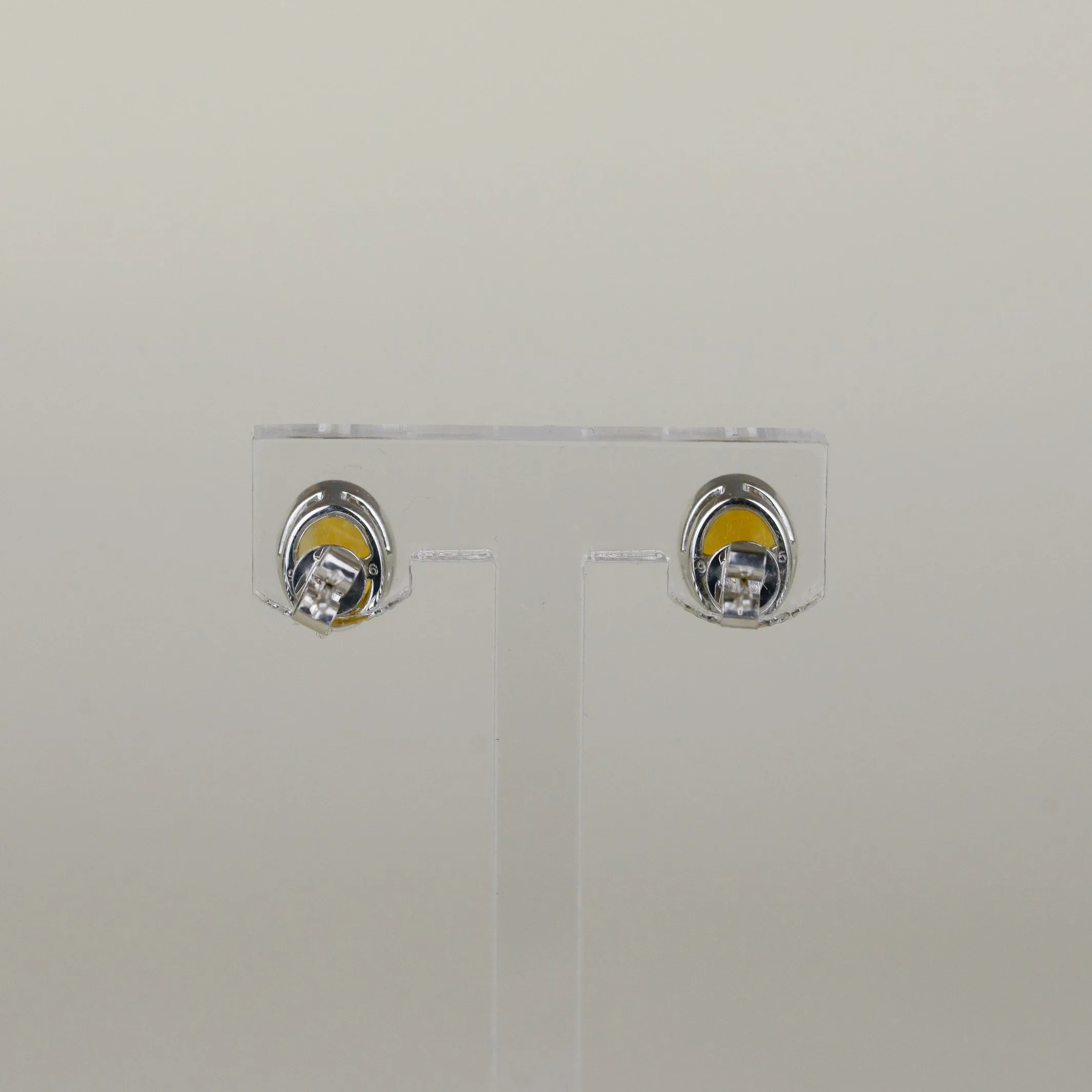 9ct White Gold 2.35ct Oval Citrine Earrings