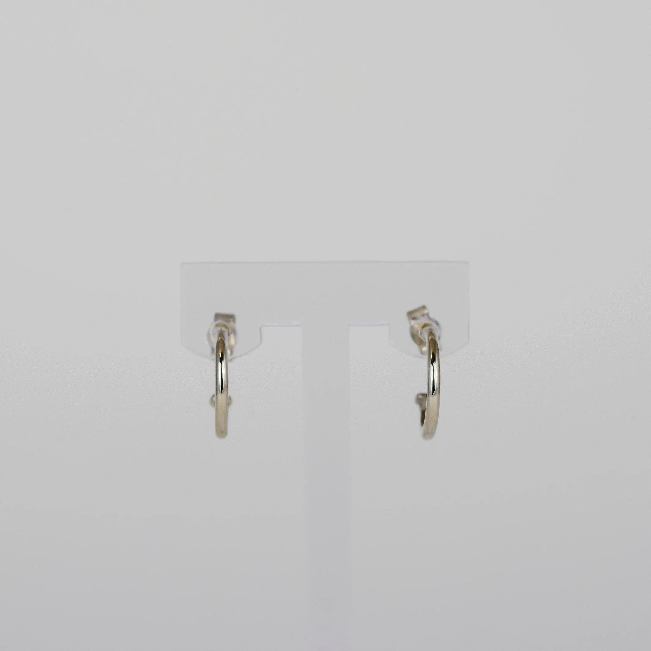9ct White Gold 3/4 Hoop Earrings - Small