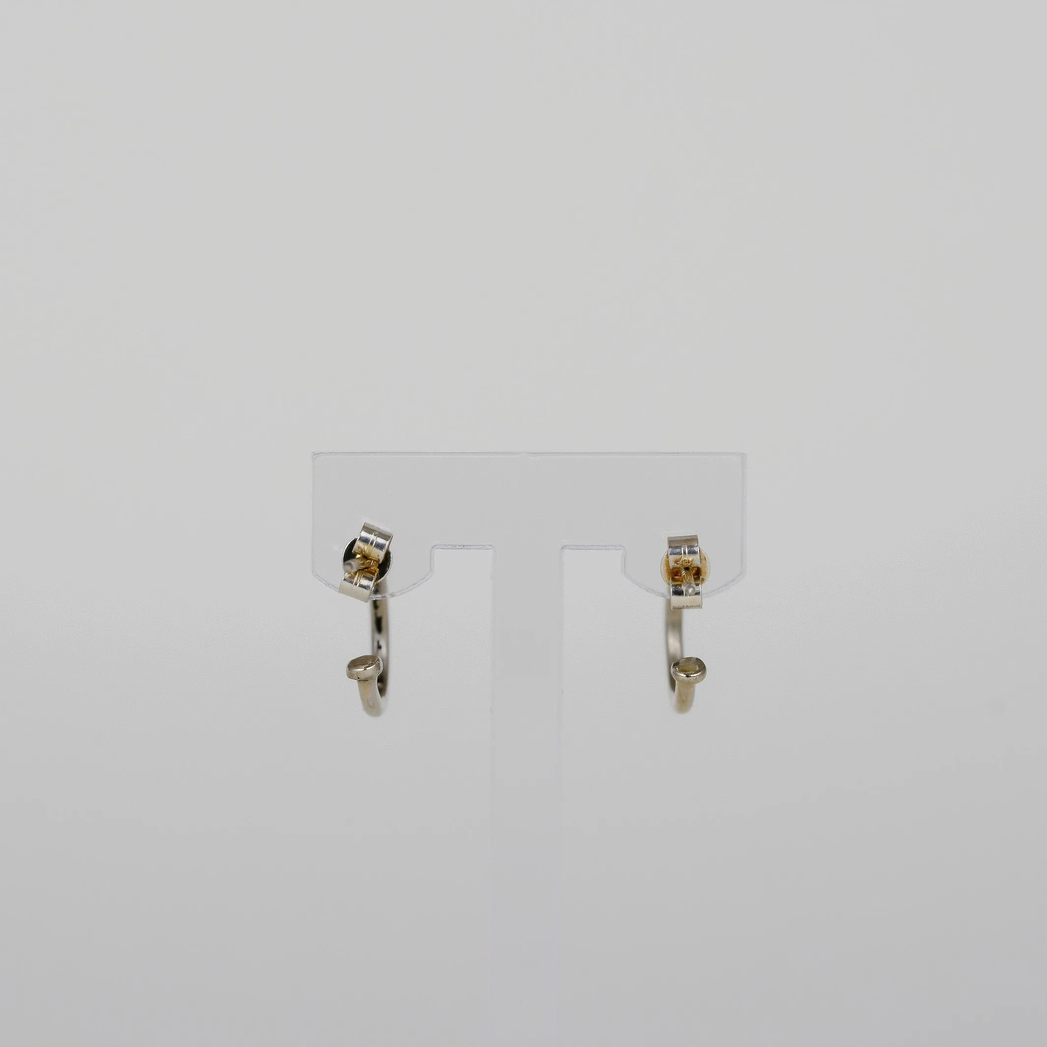 9ct White Gold 3/4 Hoop Earrings - Small