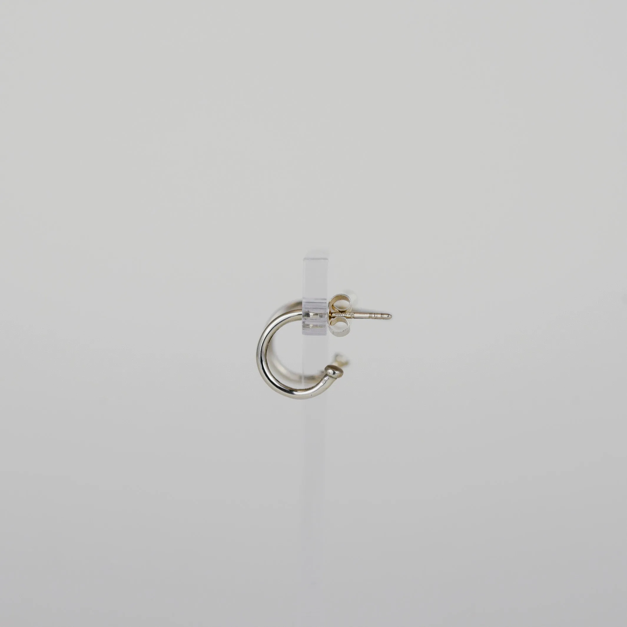 9ct White Gold 3/4 Hoop Earrings - Small
