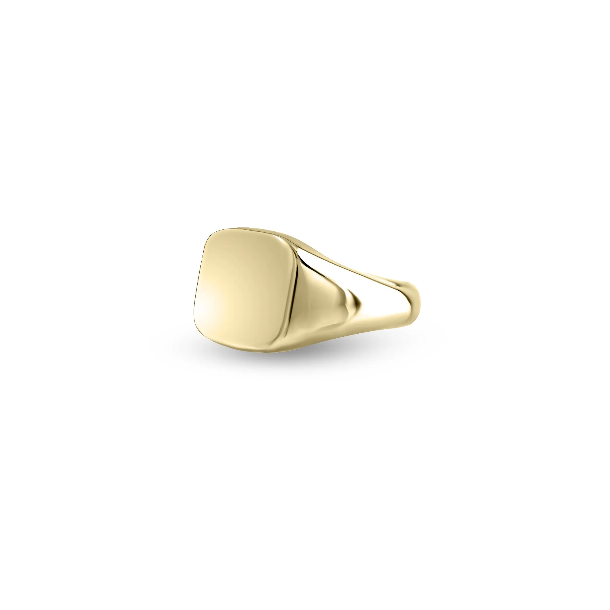 9ct Yellow Gold 12 x 11mm Cushion Signet Ring