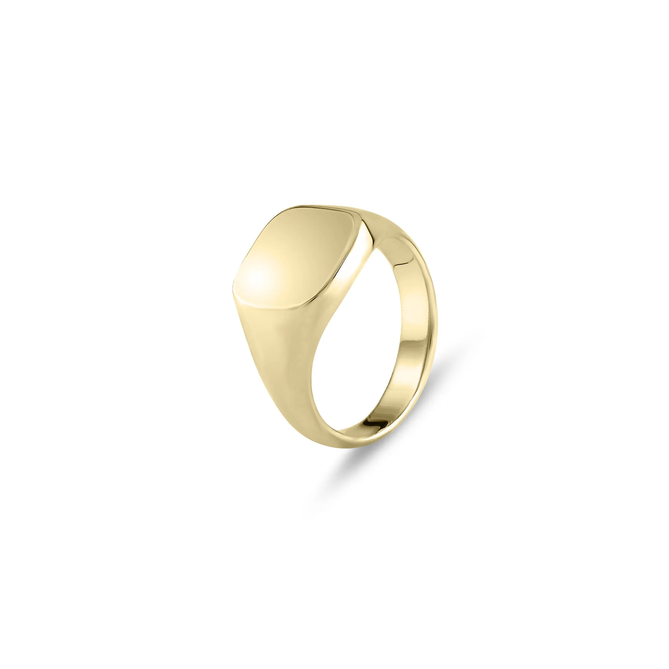 9ct Yellow Gold 12 x 11mm Cushion Signet Ring