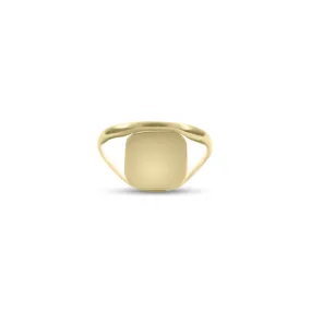 9ct Yellow Gold 12 x 11mm Cushion Signet Ring