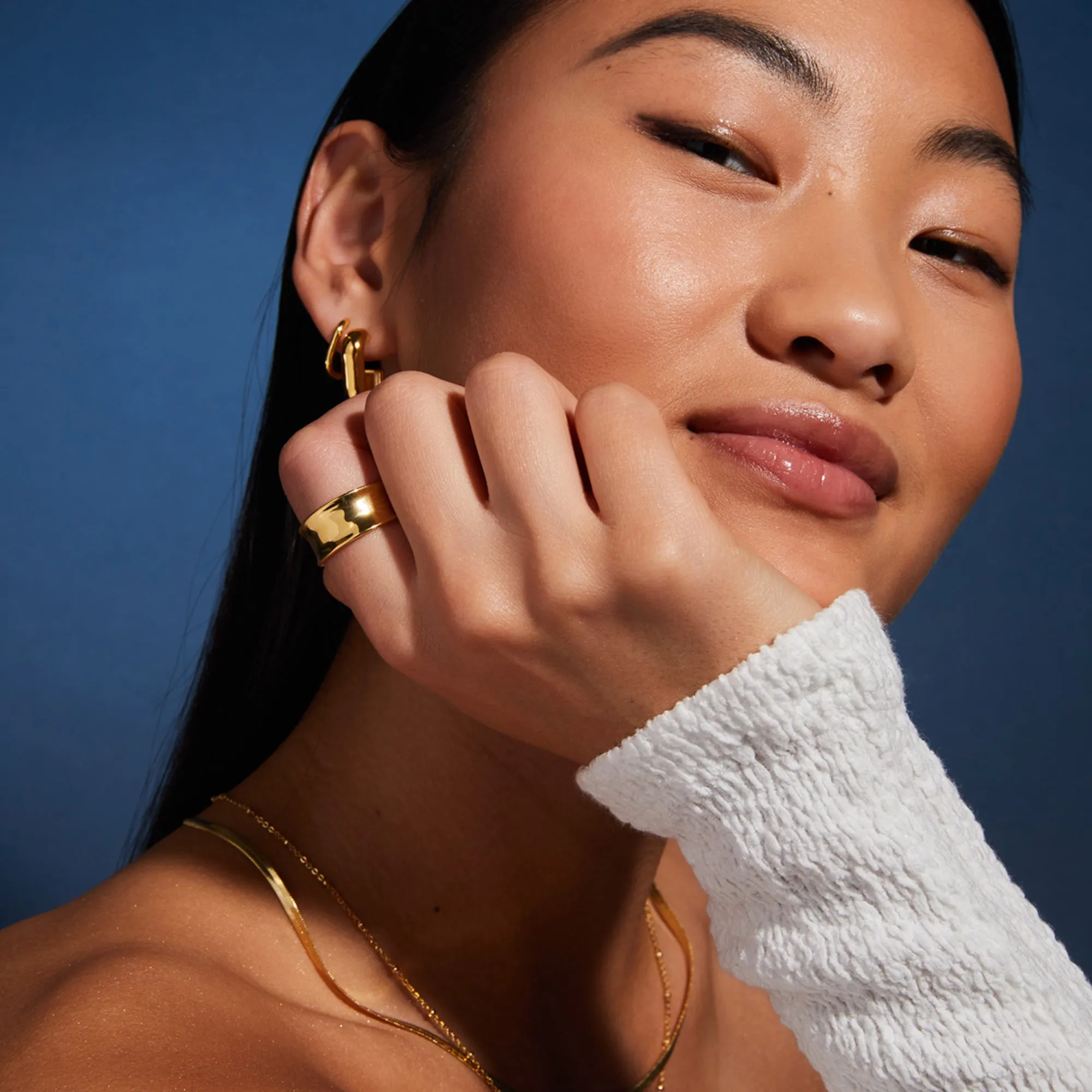 Accessorize London Women 14k Gold-Plated Chunky Molten Ring-Small