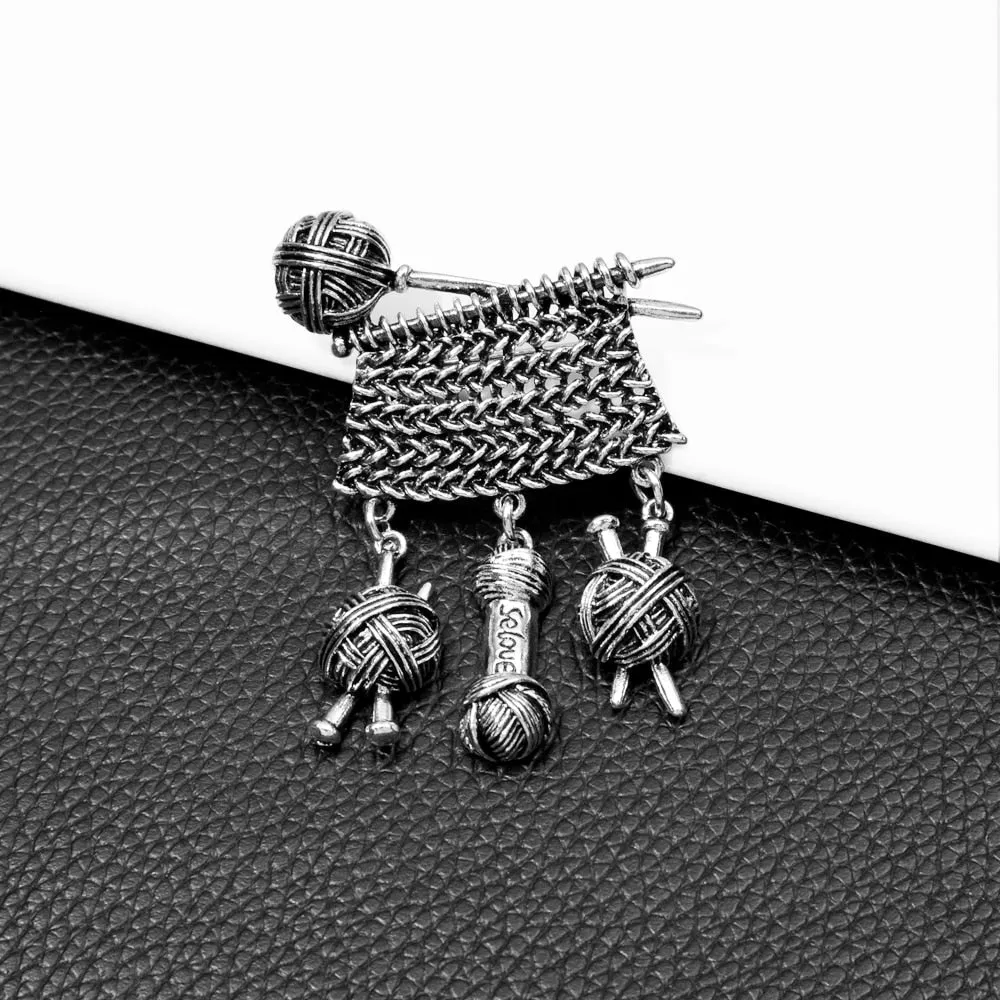 Alloy Knitting Pins Winter Fashion Vintage Brooch