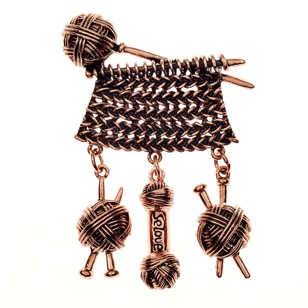 Alloy Knitting Pins Winter Fashion Vintage Brooch