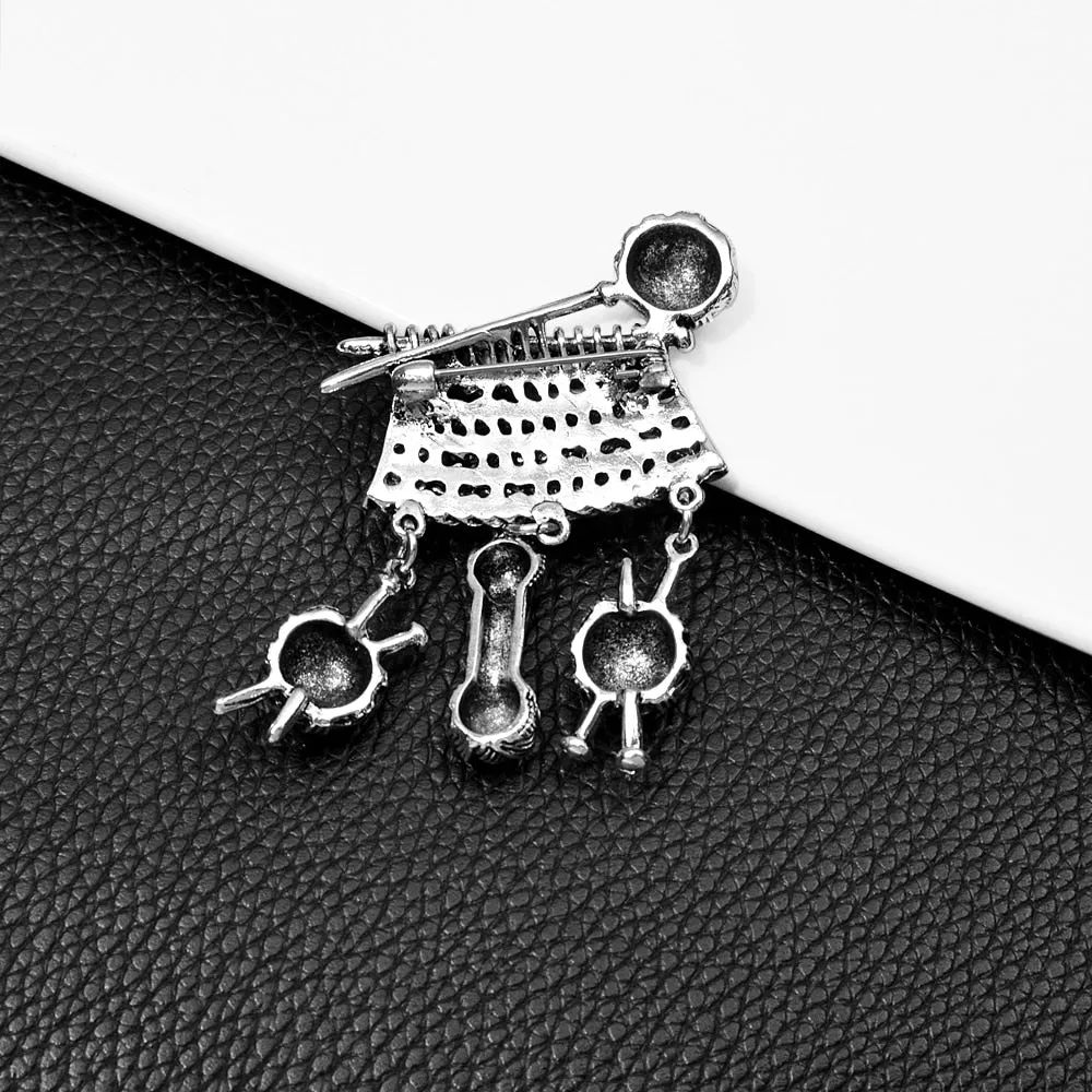 Alloy Knitting Pins Winter Fashion Vintage Brooch