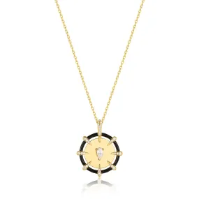 Ania Haie Gold Sparkle Point Medallion Necklace N053-08G