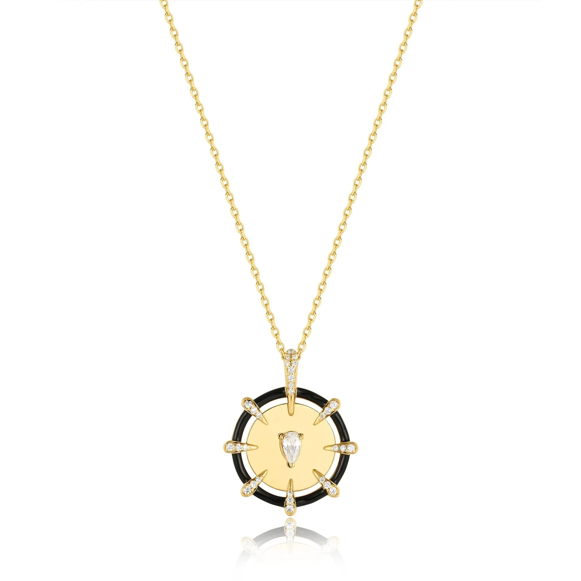 Ania Haie Gold Sparkle Point Medallion Necklace N053-08G
