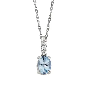 Aquamarine and Diamond Drop Pendant