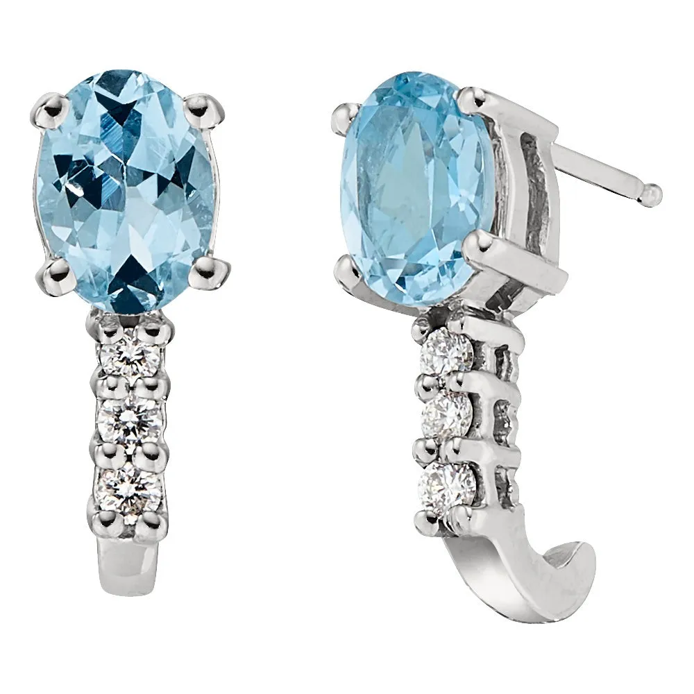 Aquamarine and Diamond Drop Pendant