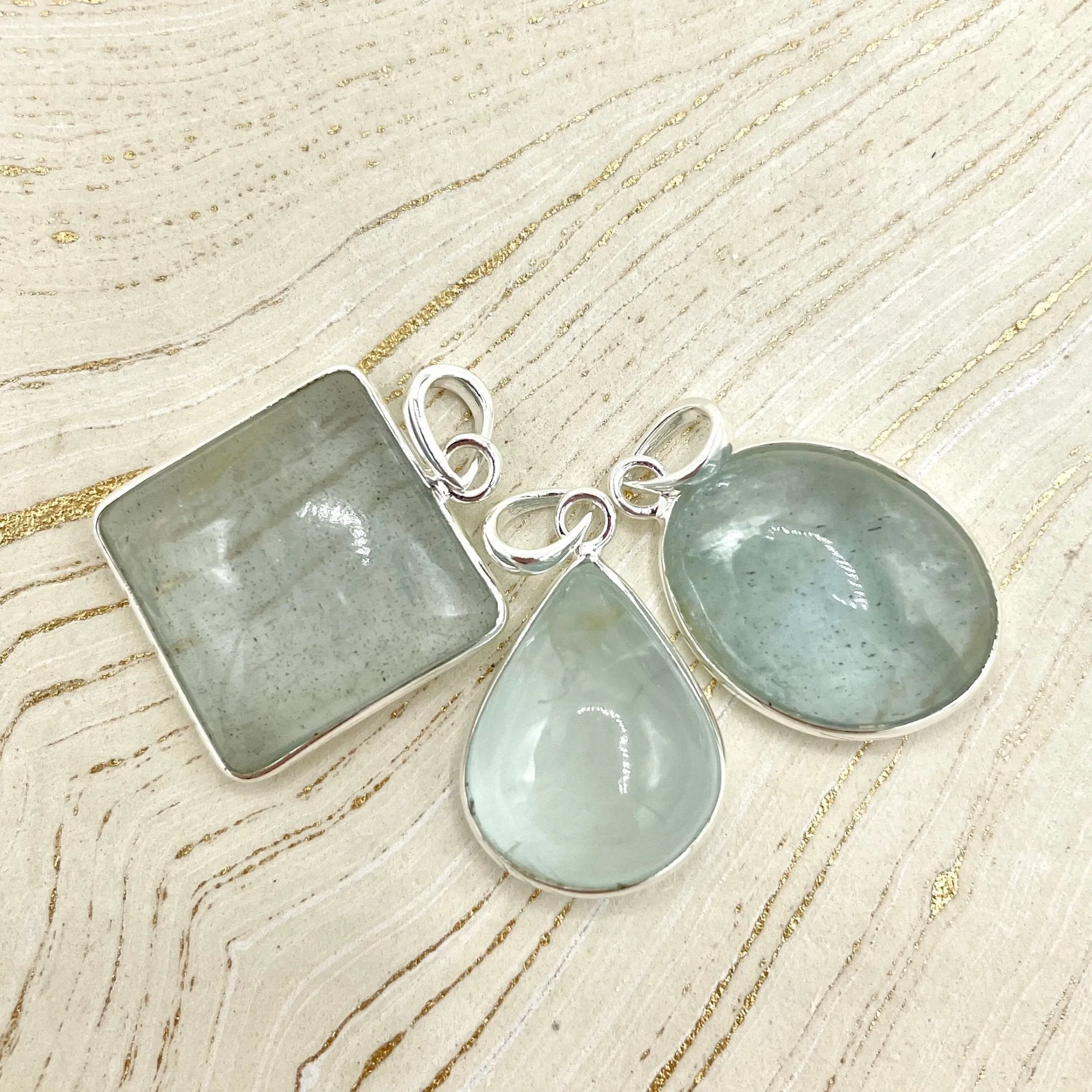 Aquamarine Simple Pendants | Sterling Silver