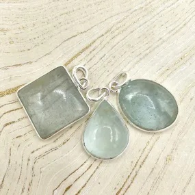 Aquamarine Simple Pendants | Sterling Silver