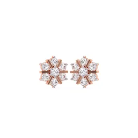 Artistic Round Lab Grown Diamond Beautiful Stud Earrings