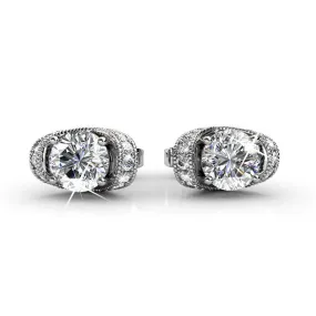 Astrid 18k White Gold Plated Stud Earrings with Swarovski Crystal