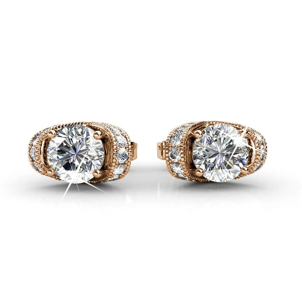 Astrid 18k White Gold Plated Stud Earrings with Swarovski Crystal