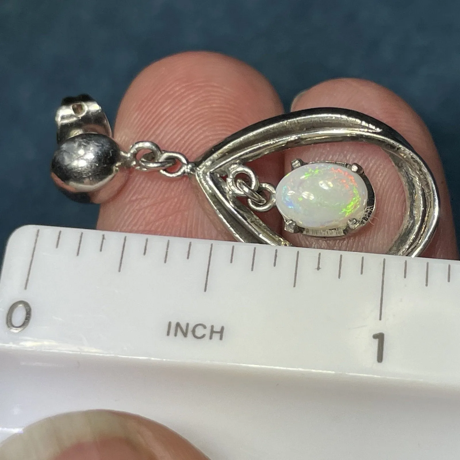 Australian Opal Dangly Teardrop Earrings in 925 **VIDEO**