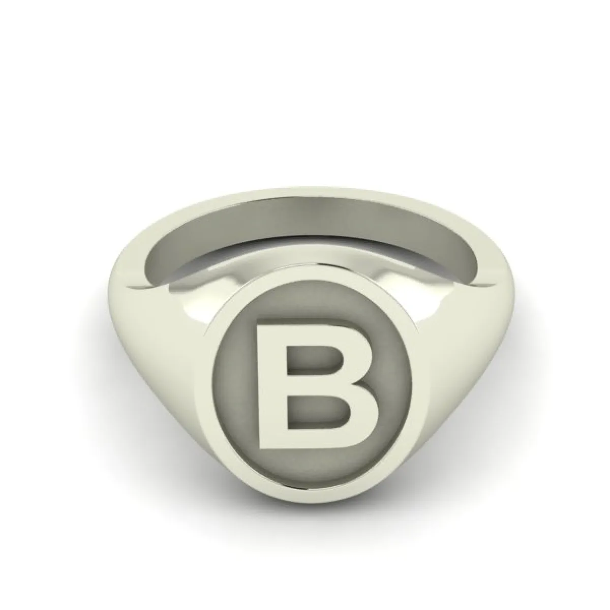 B - Alphabet Signet Ring A - Z -  Sterling Silver Signet Ring